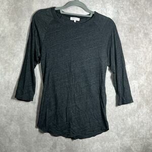 Community T-Shirt Womens Small Gray 3/4 Sleeves Crew Neck Casual Minimalist‎